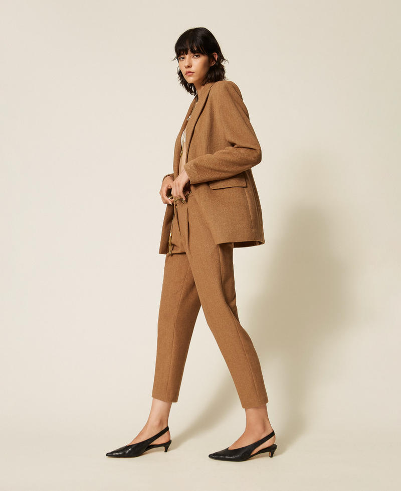 Pantaloni in misto lana chevron Toffee Herringbone Donna 262AT2261_14041_02