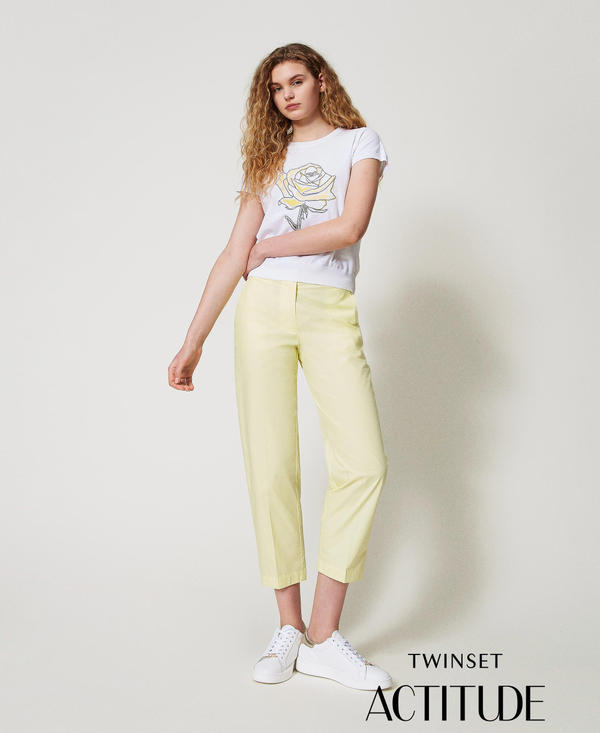 Pantaloni chino in popeline