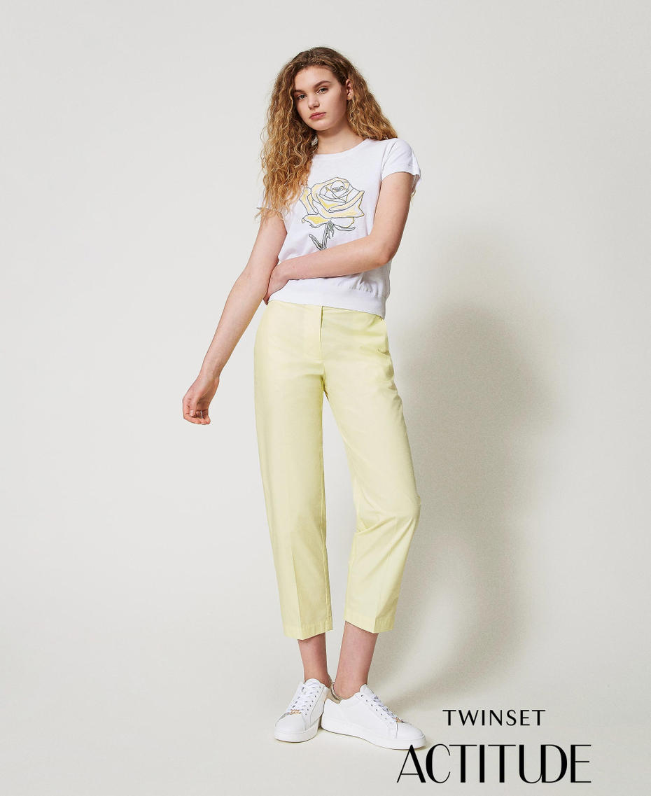 Chinohose aus Popeline Yellow Pear Frau 251AX2112_12348_PA