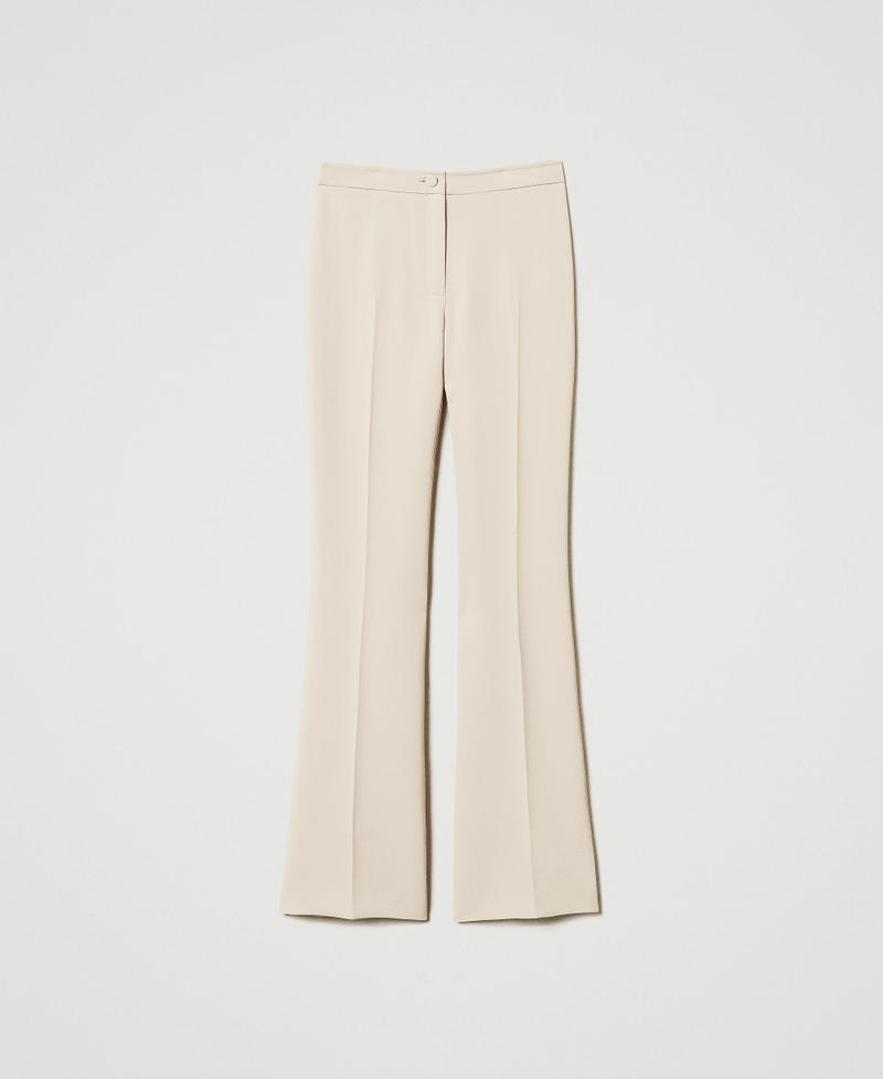 Crêpe flared trousers Delicate Beige Woman 251TP2324_12140_0S