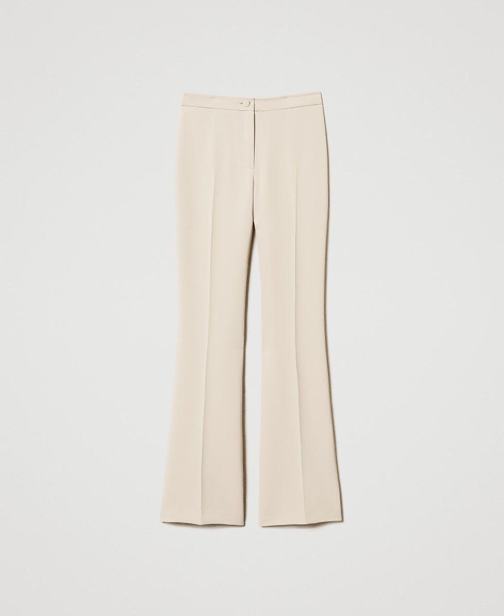Crêpe flared trousers