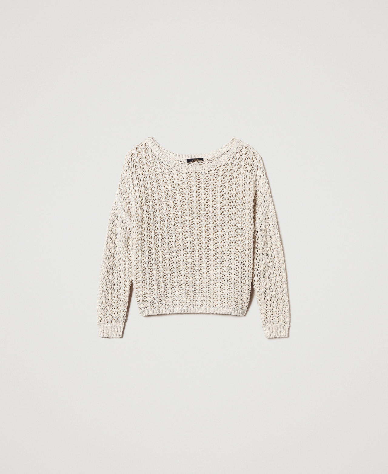 Maxipullover mit Lochmuster Multicolor Angora Frau 251AP3163_12226_0S