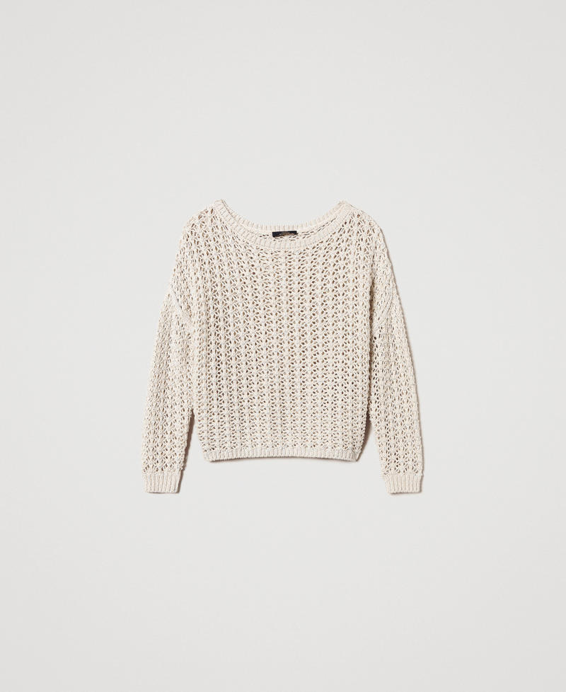 Maxipullover mit Lochmuster Multicolor Angora Frau 251AP3163_12226_0S