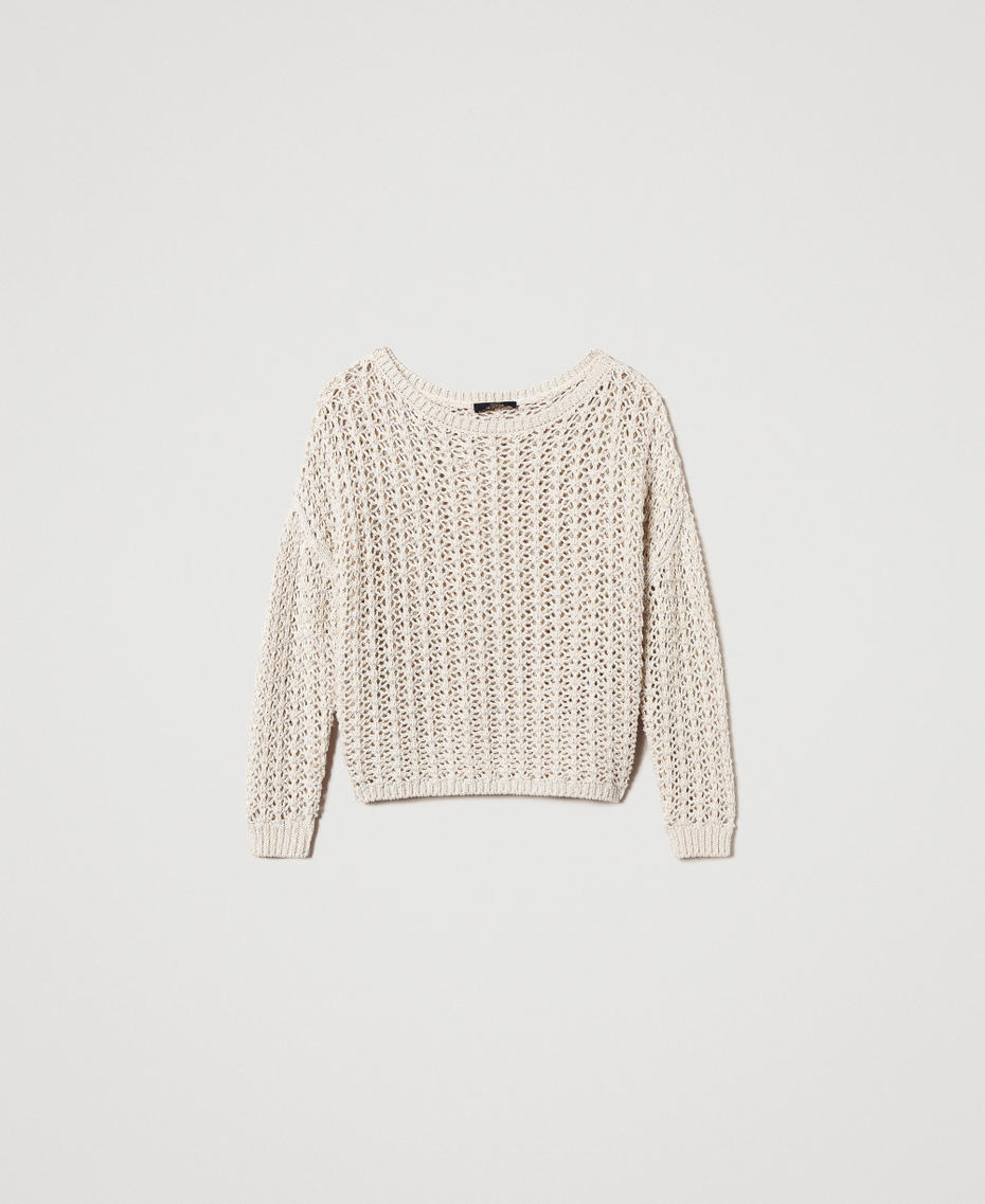 Maxi openwork jumper Multicolour Angora Woman 251AP3163_12226_S0