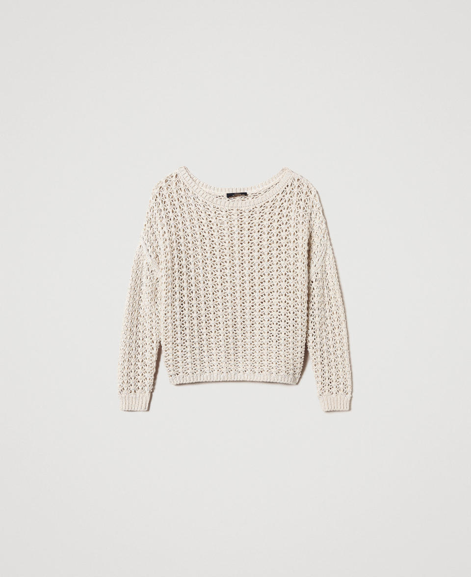 Maxi openwork jumper Multicolour Angora Woman 251AP3163_12226_S0