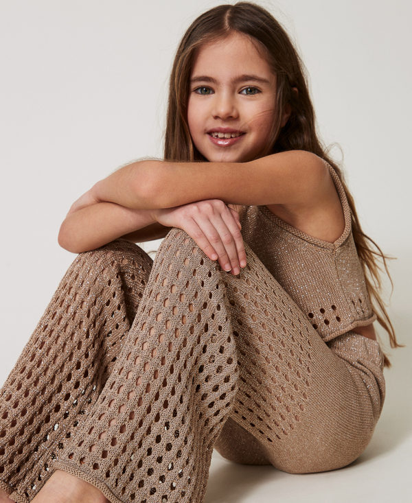 Flared knit trousers