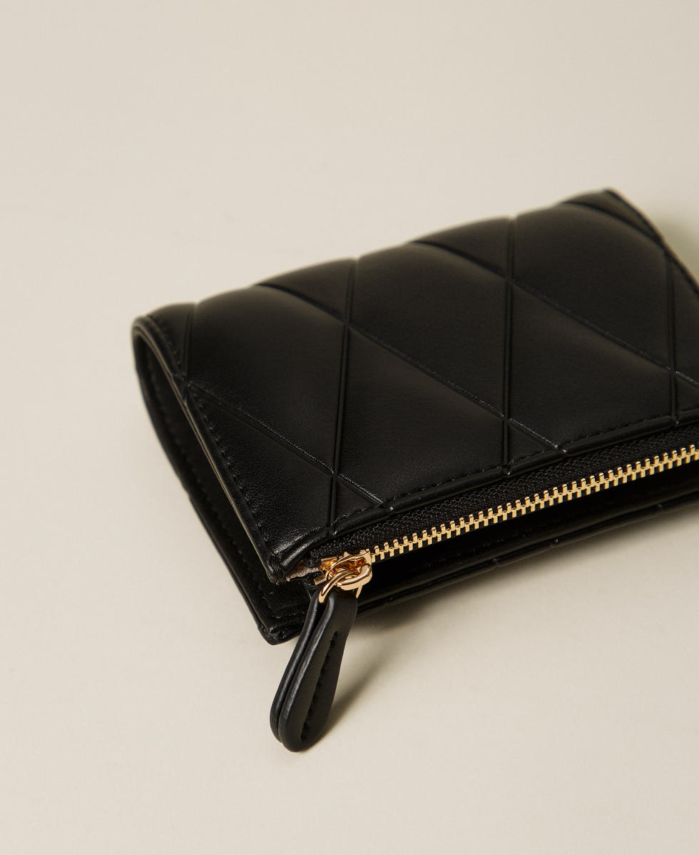 Quilted faux leather wallet Black Woman 261TB7286_00006_02