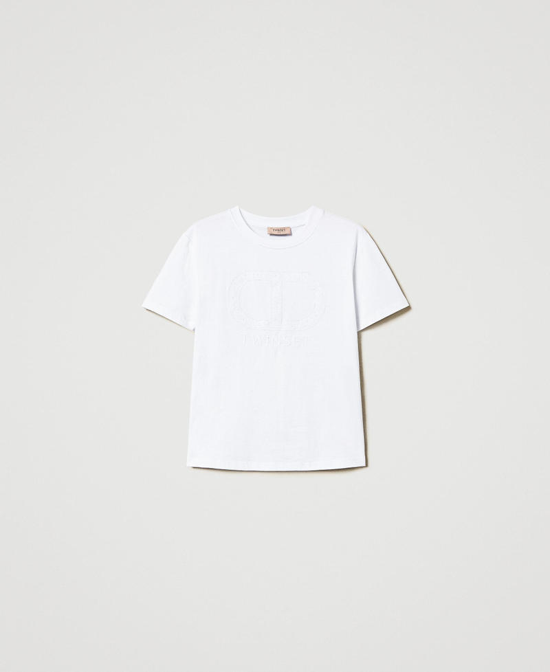 T-shirt with Oval T embroidery White Woman 251TP2072_00001_S0