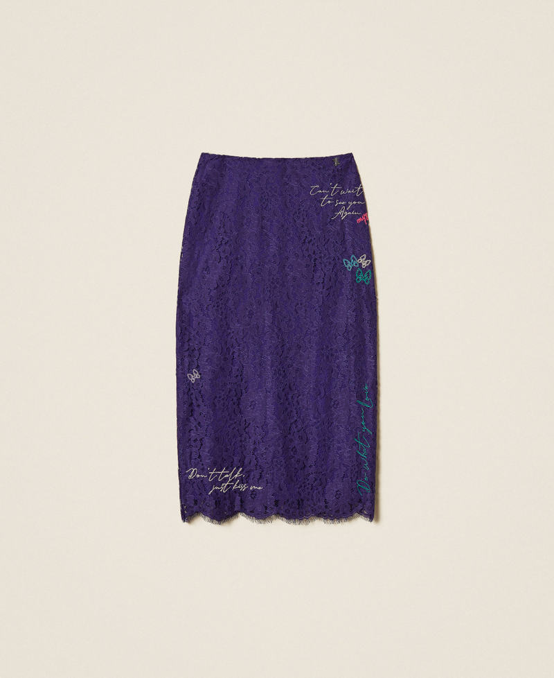 MYFO lace midi skirt Royal Violet Woman 252AQ2142_06262_S0