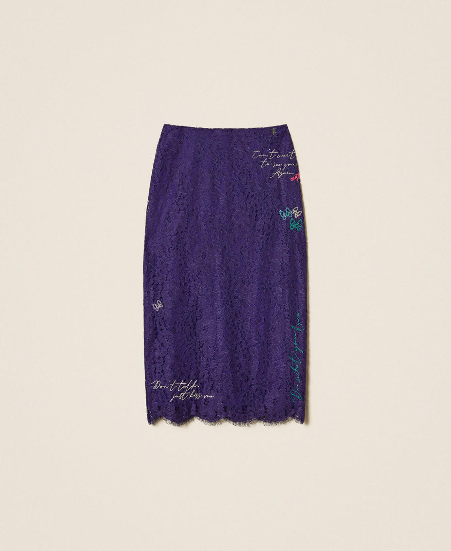 MYFO lace midi skirt Royal Violet Woman 252AQ2142_06262_S0