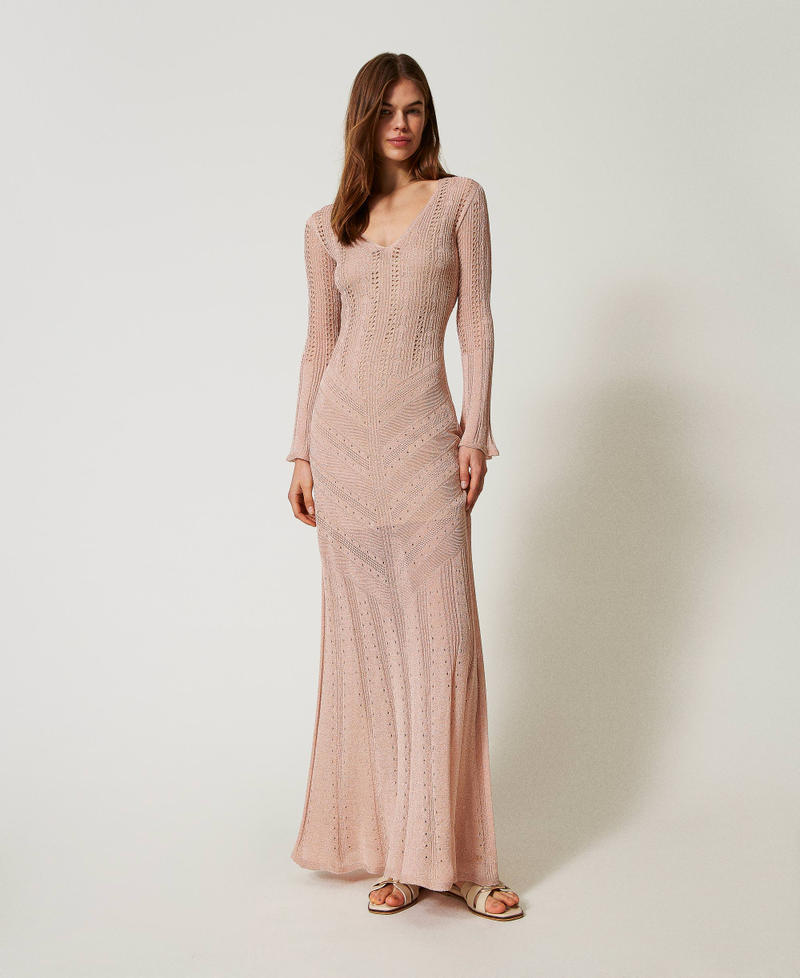 Vestido largo de punto de doble uso Sahara Rose Lúrex Mujer 251TT3180_12473_01