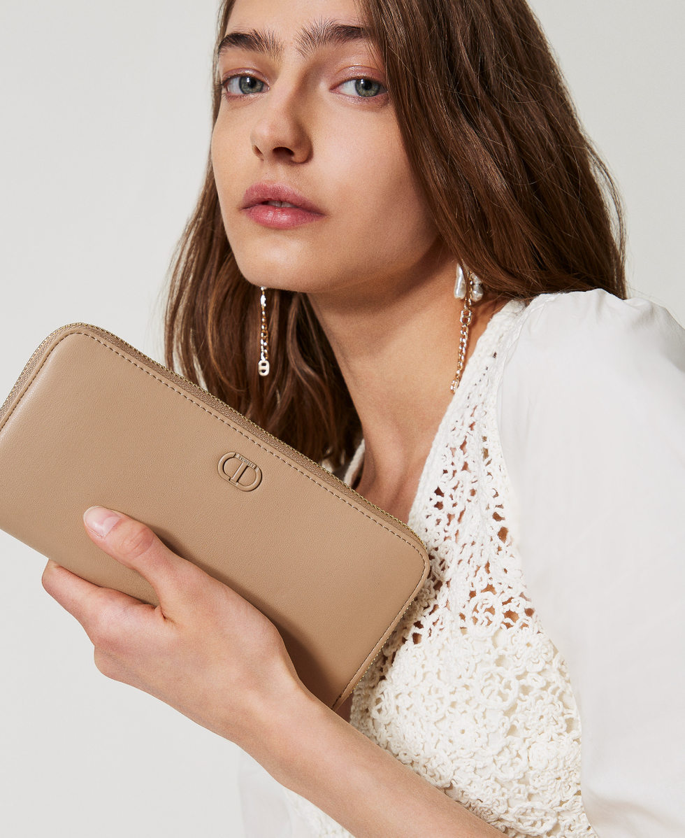 Portefeuille avec Oval T Beige &laquo;&nbsp;Rope&nbsp;&raquo; Femme 251TH7030_12145_T0