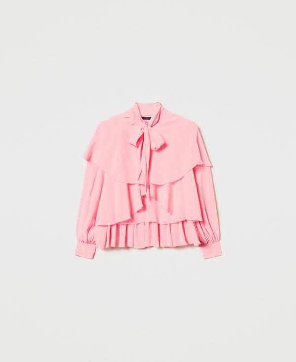 Blusa in georgette con balze