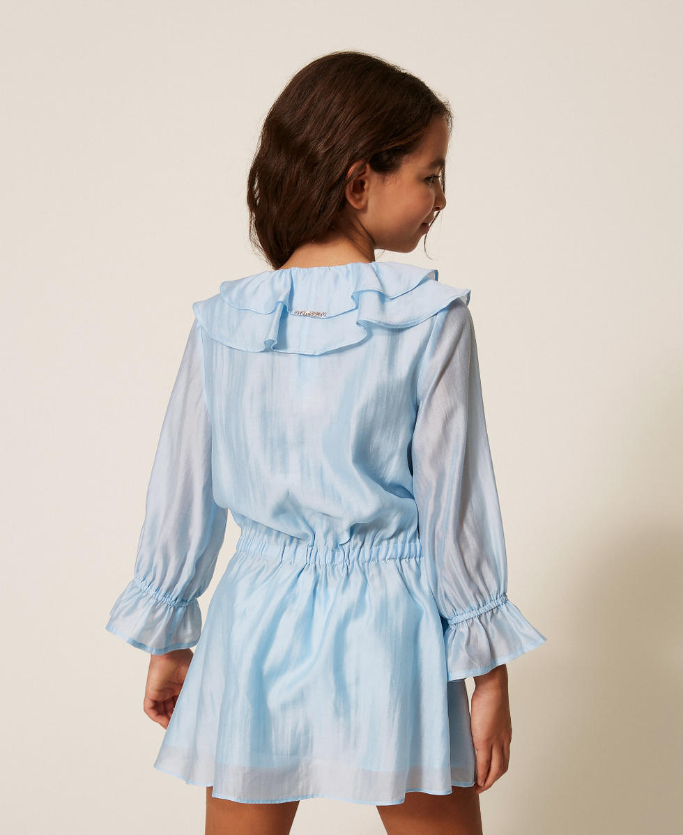 Robe courte en voile avec volants et smocks Skyline Fille 261GJ2110_04614_03