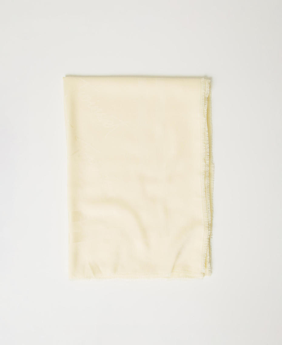 Jacquard keffiyeh with logo Vanilla Woman 251TA4220_12143_01