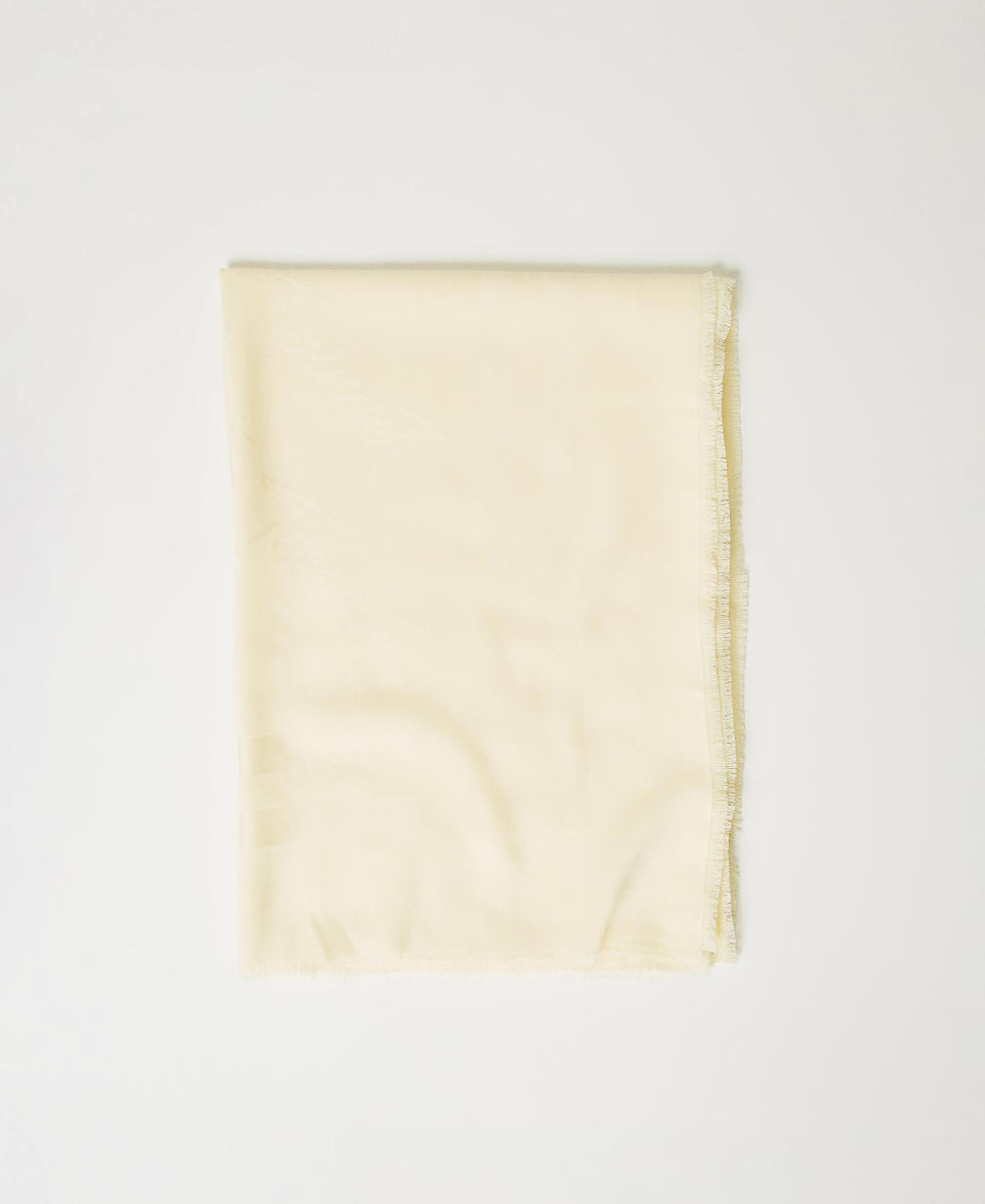 Jacquard keffiyeh with logo Vanilla Woman 251TA4220_12143_01