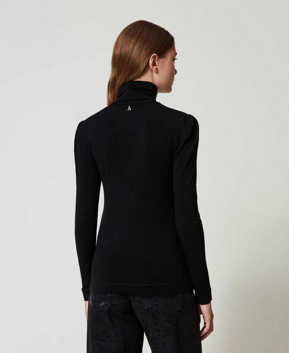 Slim fit turtleneck T-shirt Black Woman 242AT2240_00006_03