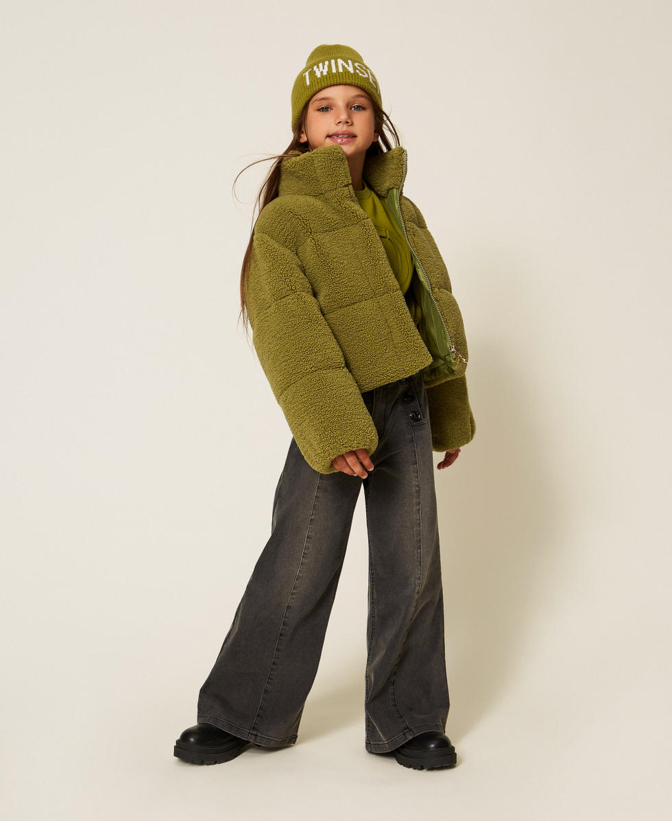 Steppjacke aus Pelzimitat Olive Oil M&auml;dchen 252GJ2181_12576_T0