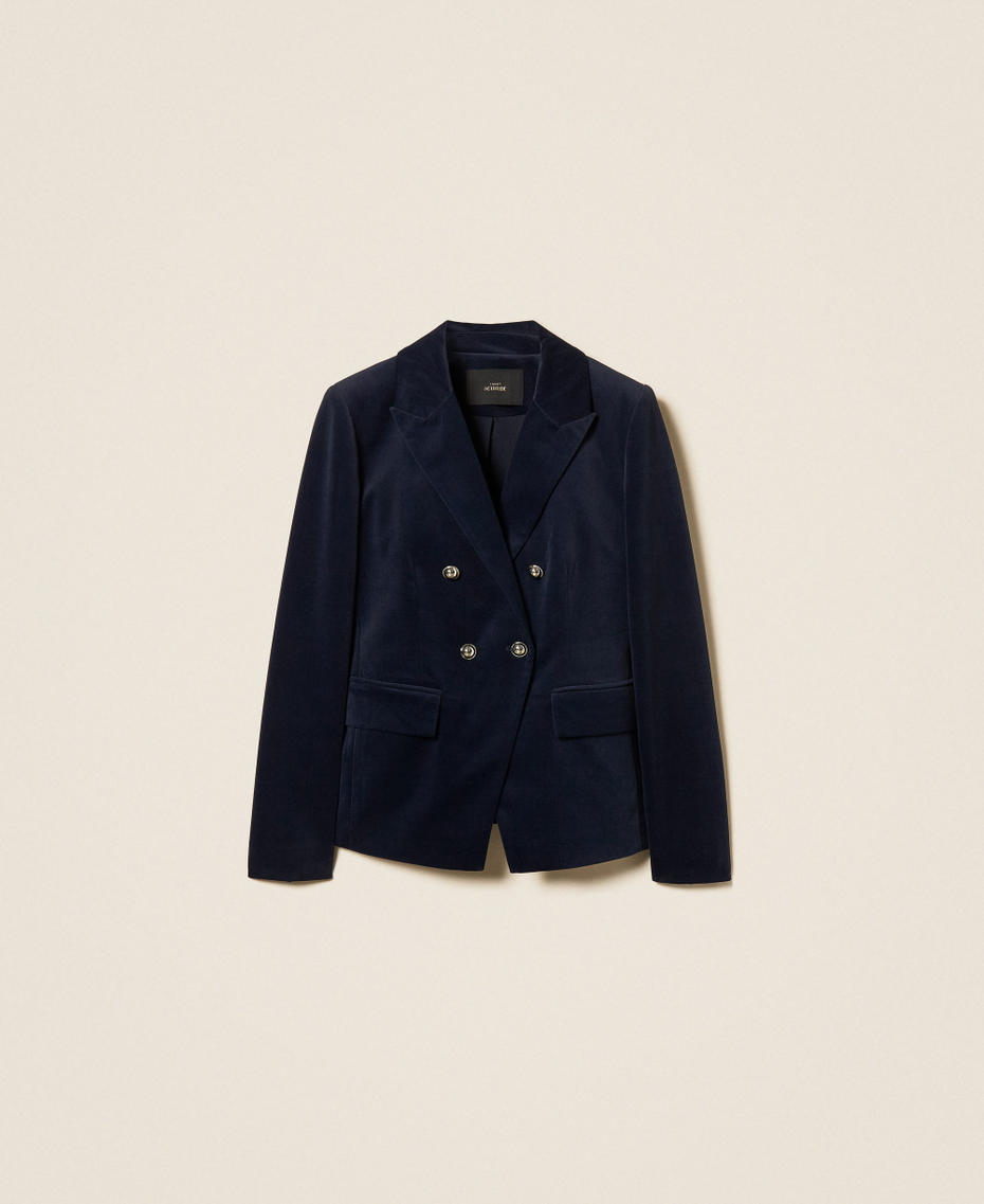 Velvet blazer Blue Paint Woman 262AP2270_13182_S0