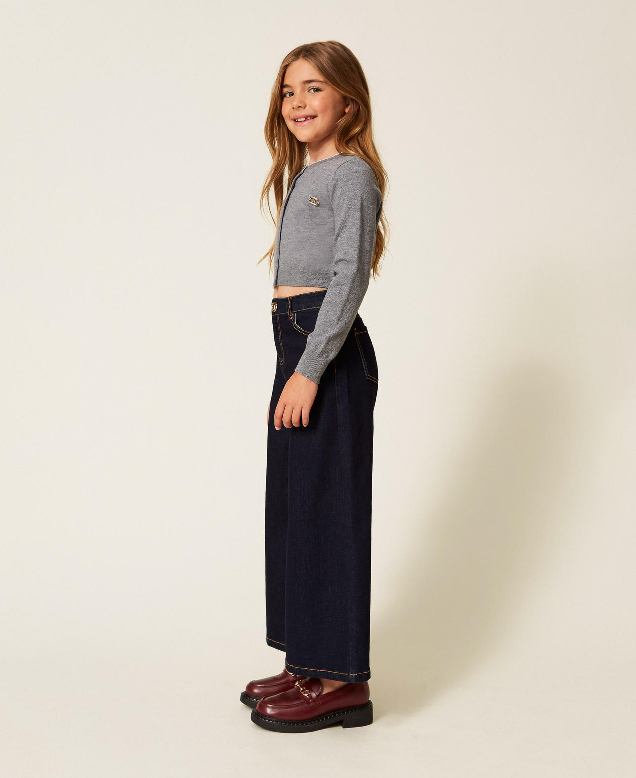 Wide leg five pocket jeans Rinsed Denim Girl 252GJ2280_06295_02