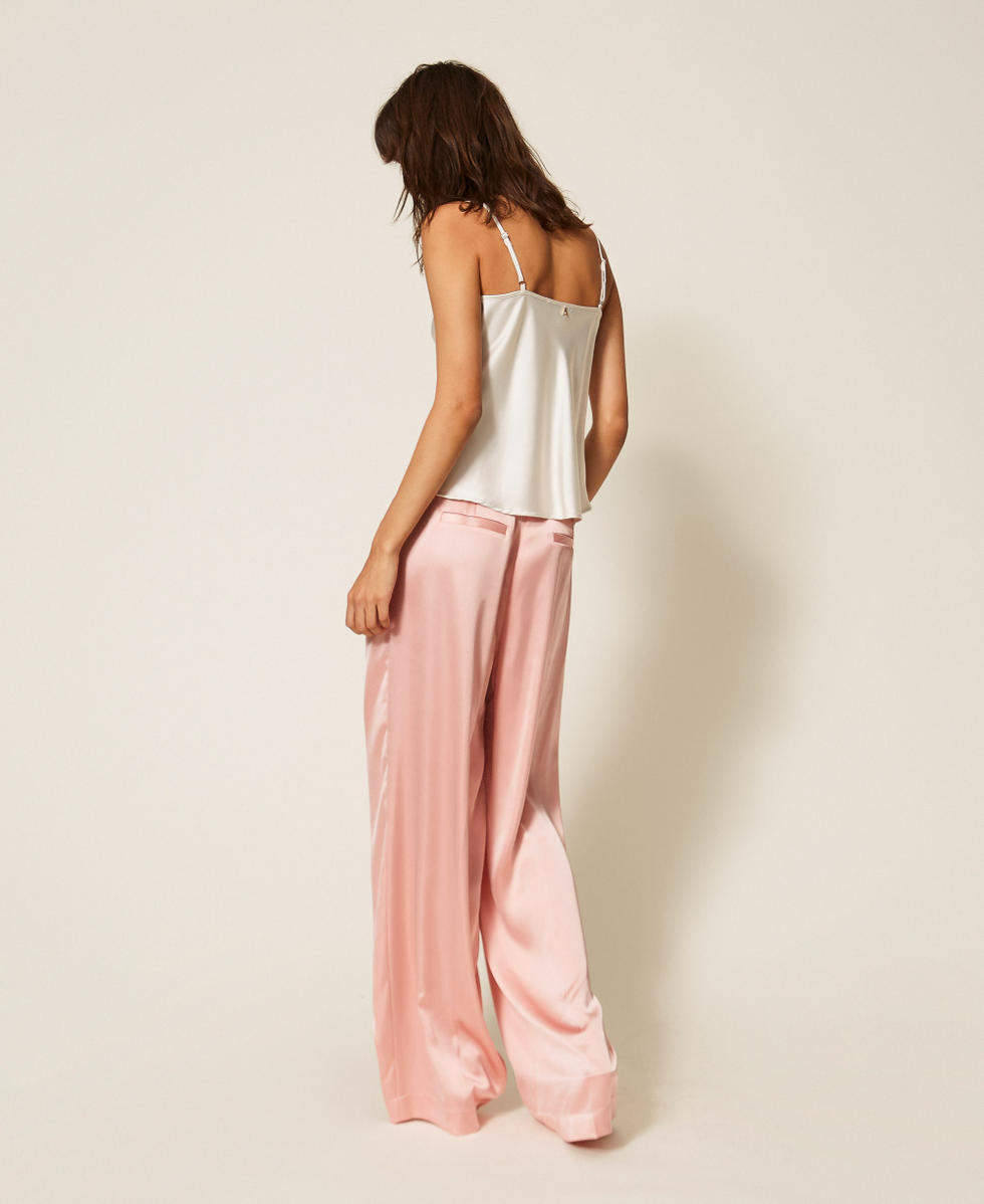 Satin palazzo trousers Pink Dancer Woman 261AP2254_10021_02