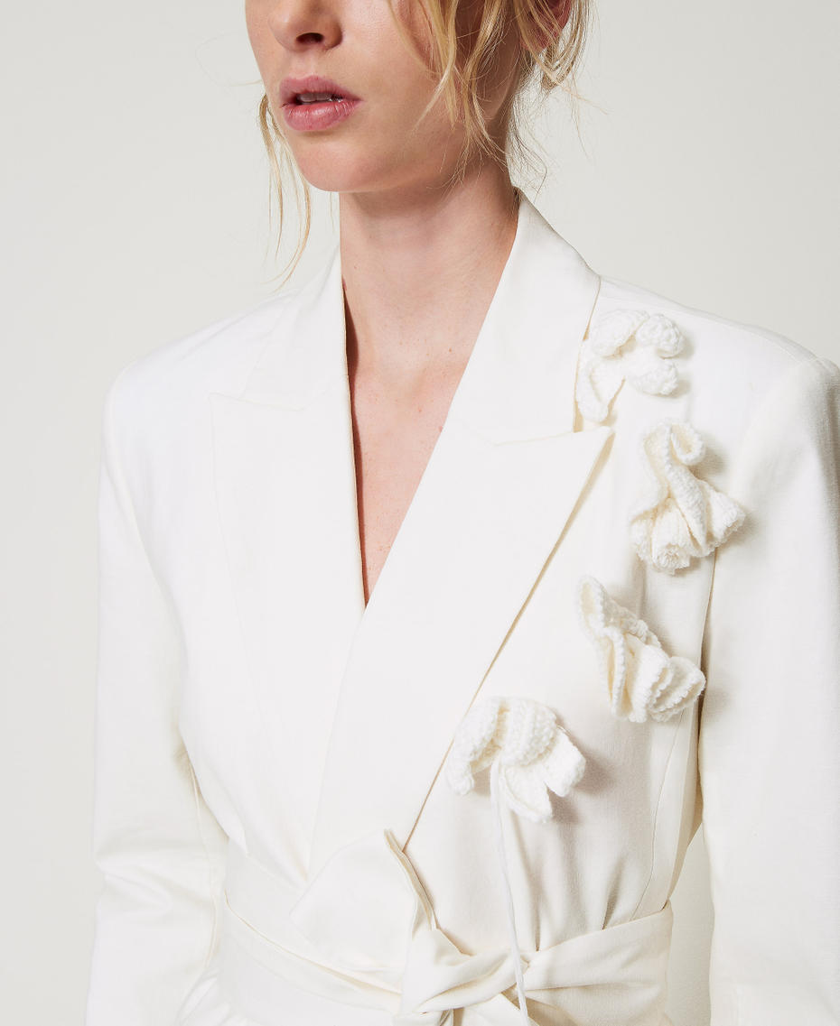 MYFO blazer with crochet flowers White Snow Woman 251AQ2060_00282_04