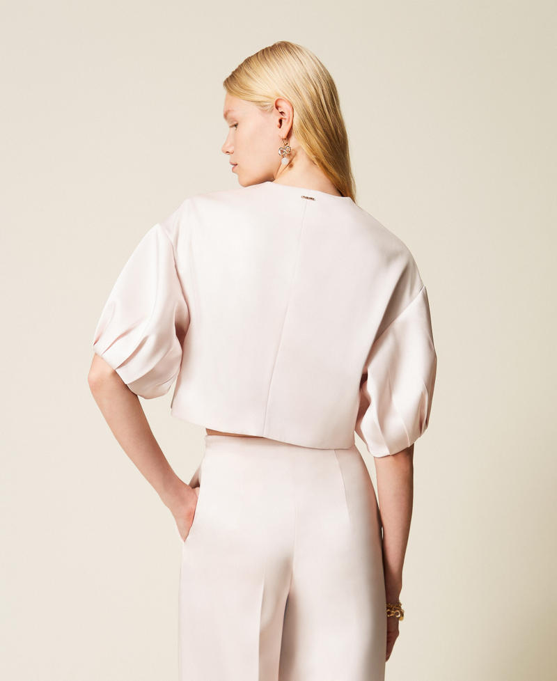 Duchesse cropped jacket Pink Sand Woman 261TP2410_00570_03