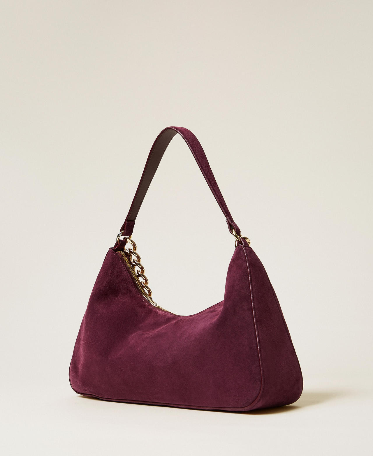 'Liliane' medium suede bag &ldquo;Wine tasting&rdquo; Purple Woman 252TB7162_14241_02