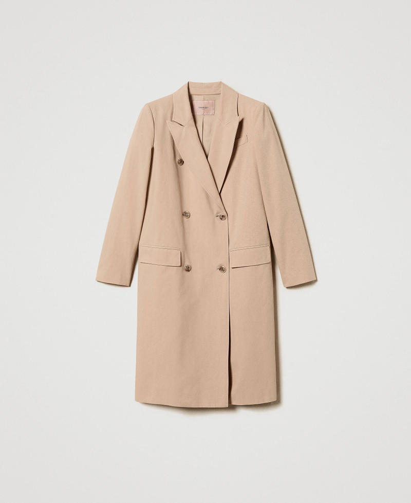 Double-breasted trench coat with logo buttons Rope Beige Woman 251TP2210_12145_S0