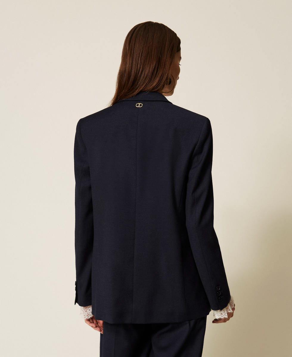 Wool blend blazer Classic Blue Woman 252TT2128_11956_03