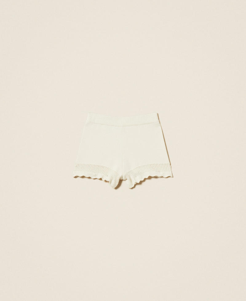 Fitted knit shorts White Snow Woman 252TS3381_00282_S0