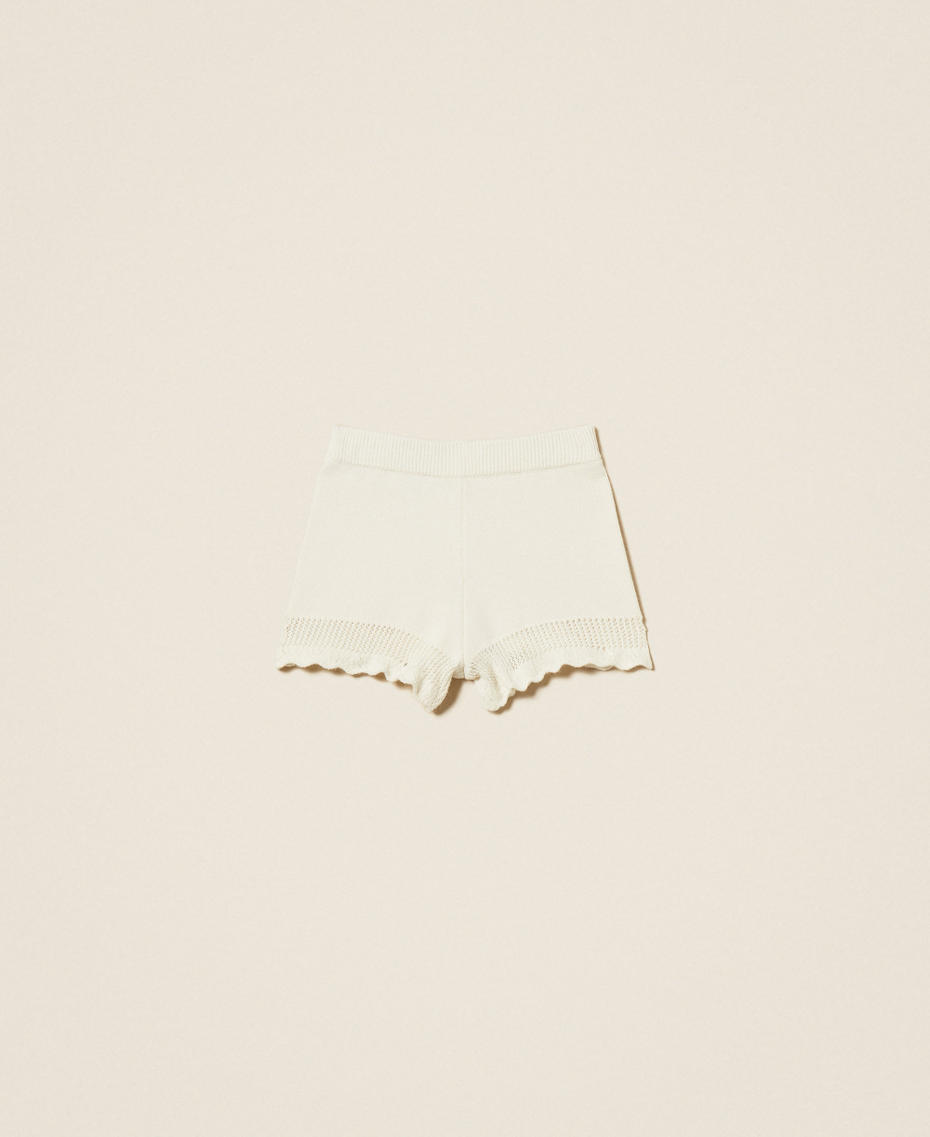 Fitted knit shorts White Snow Woman 252TS3381_00282_S0