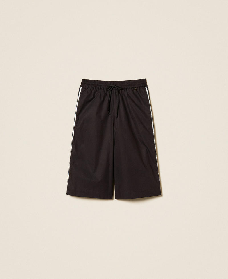 Bermuda en popeline recycl&eacute;e Noir Femme 261AP2081_00006_S0