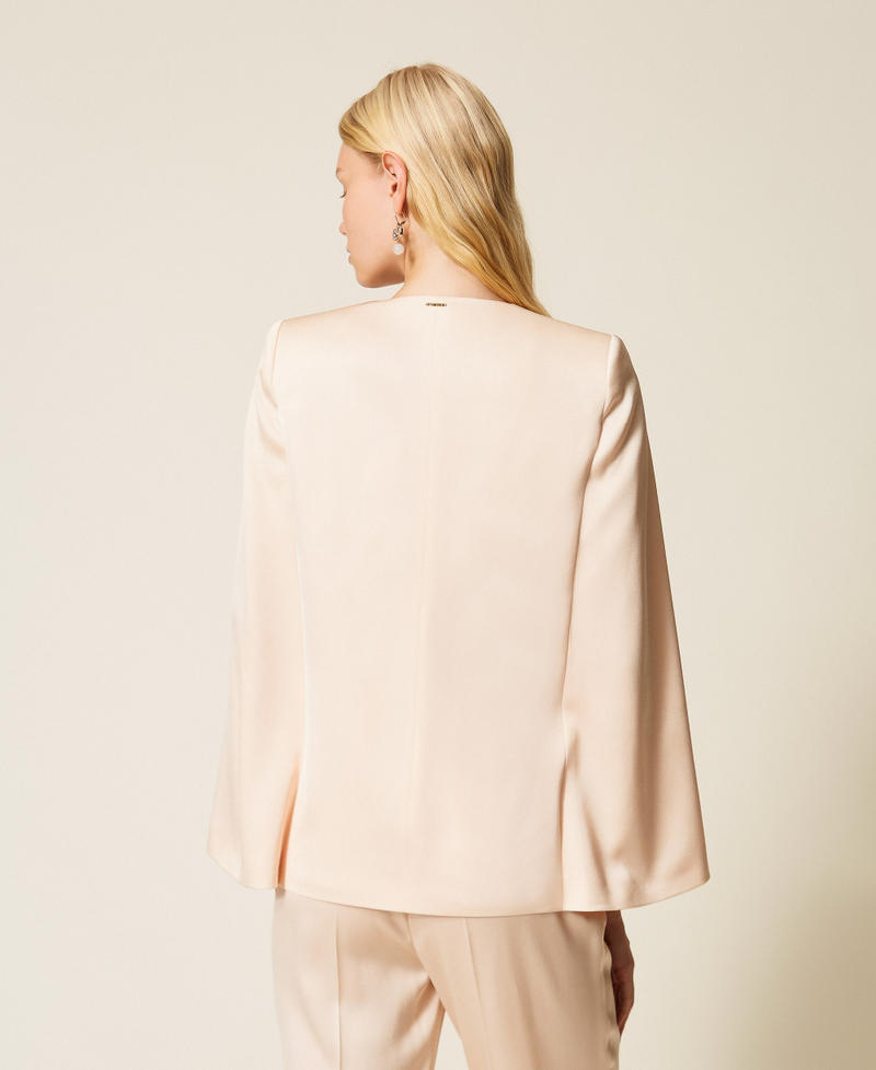 Satin cape jacket "Parchment" Beige Woman 261TP2400_07222_03