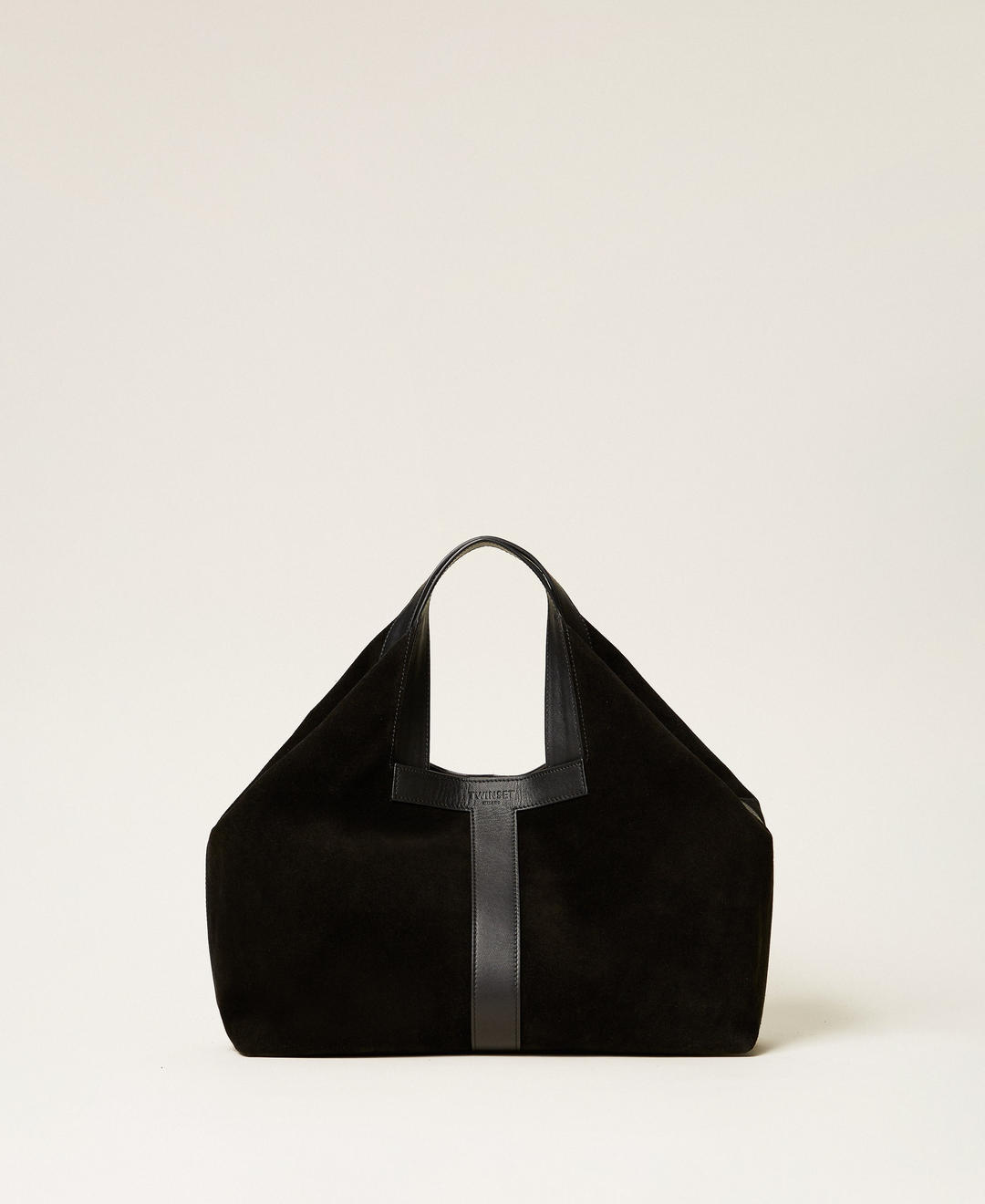 Cabas en cuir velours