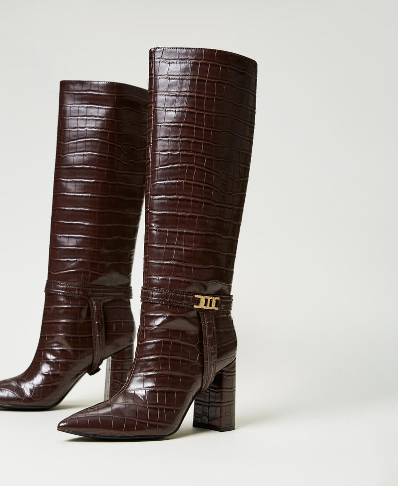 Stivali alti con stampa cocco