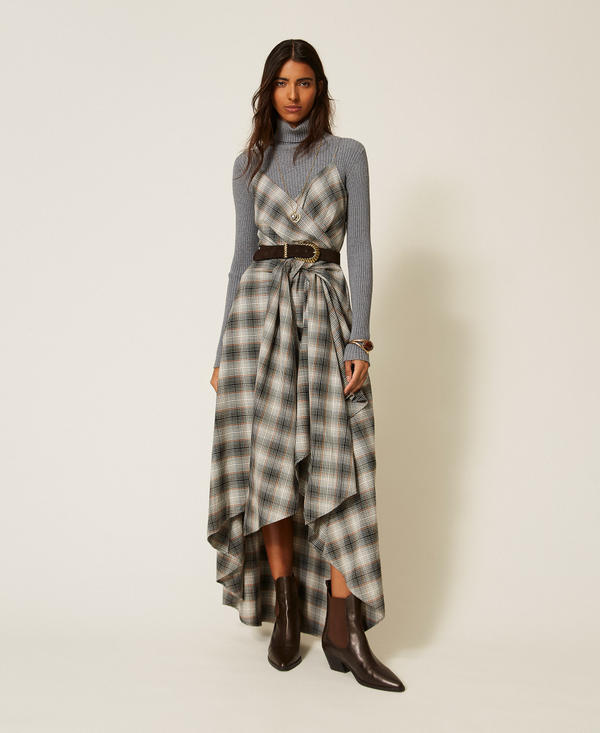 Myfo midi dress in check flannel