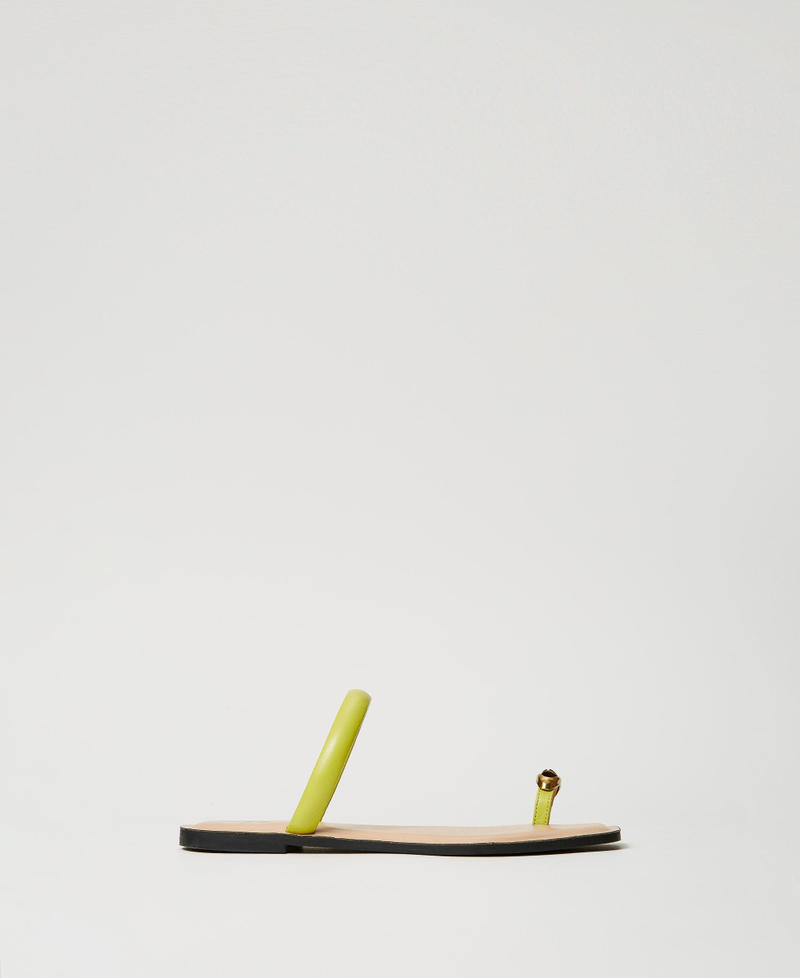Slide sandals with jewel detail Green Grenoble Woman 251LBP012_12131_01