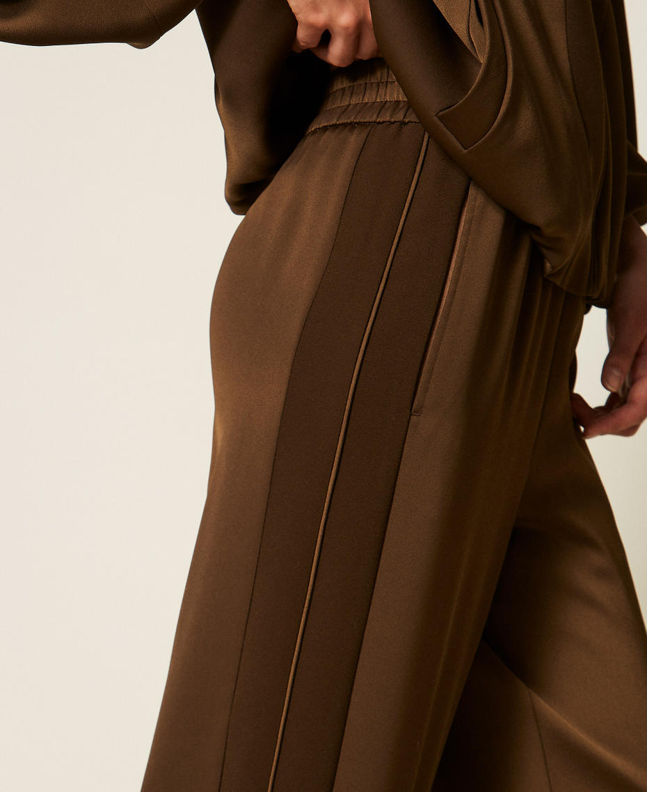 Envers satin palazzo trousers Darkness Brown Woman 262TP2133_13411_04