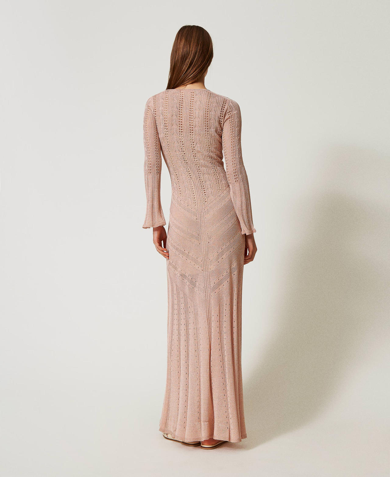 2-in-1-Maxistrickkleid "Sahara Rose"-Lurex Frau 251TT3180_12473_03