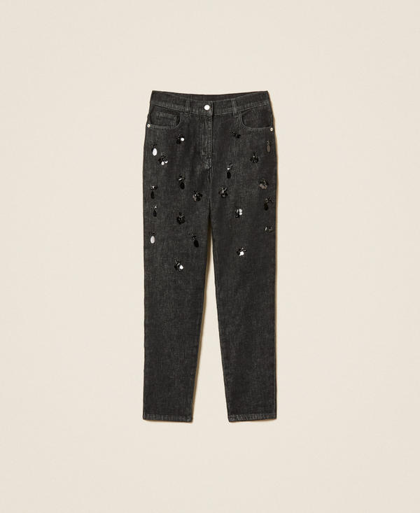Hand embroidered skinny jeans