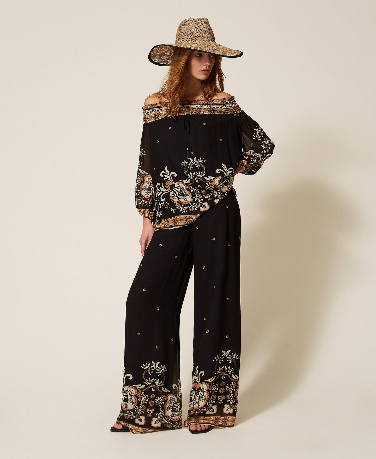Blouse en crêpe georgette imprimé
