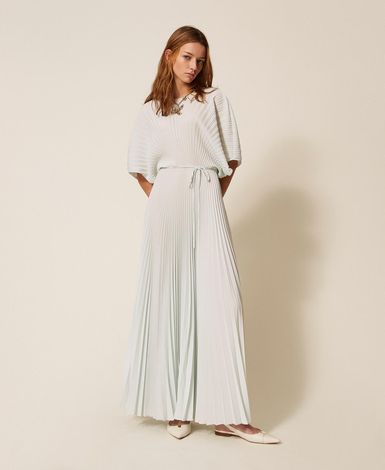 Robe longue en crêpe de Chine recyclé