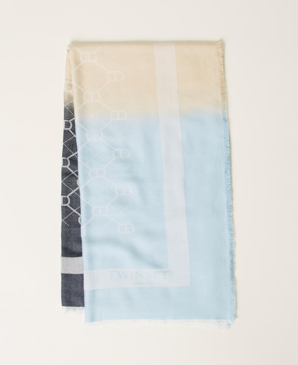 Fadeout jacquard keffiyeh with Oval T