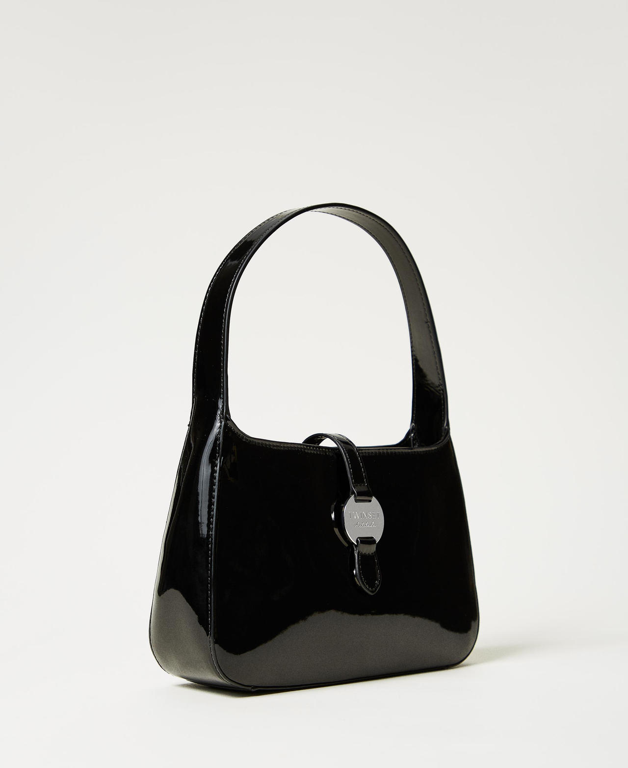 Borsa hobo in vernice Nero Donna 251AA7010_00006_02