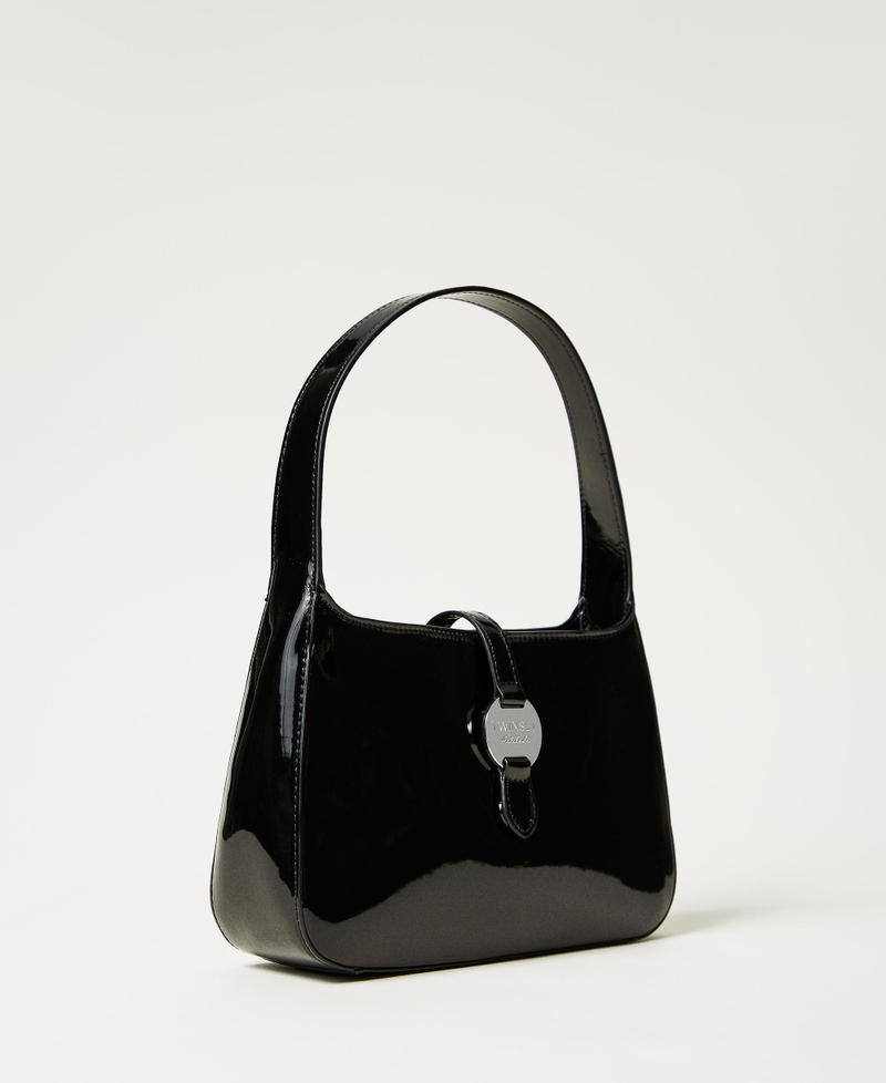 Borsa hobo in vernice Nero Donna 251AA7010_00006_02