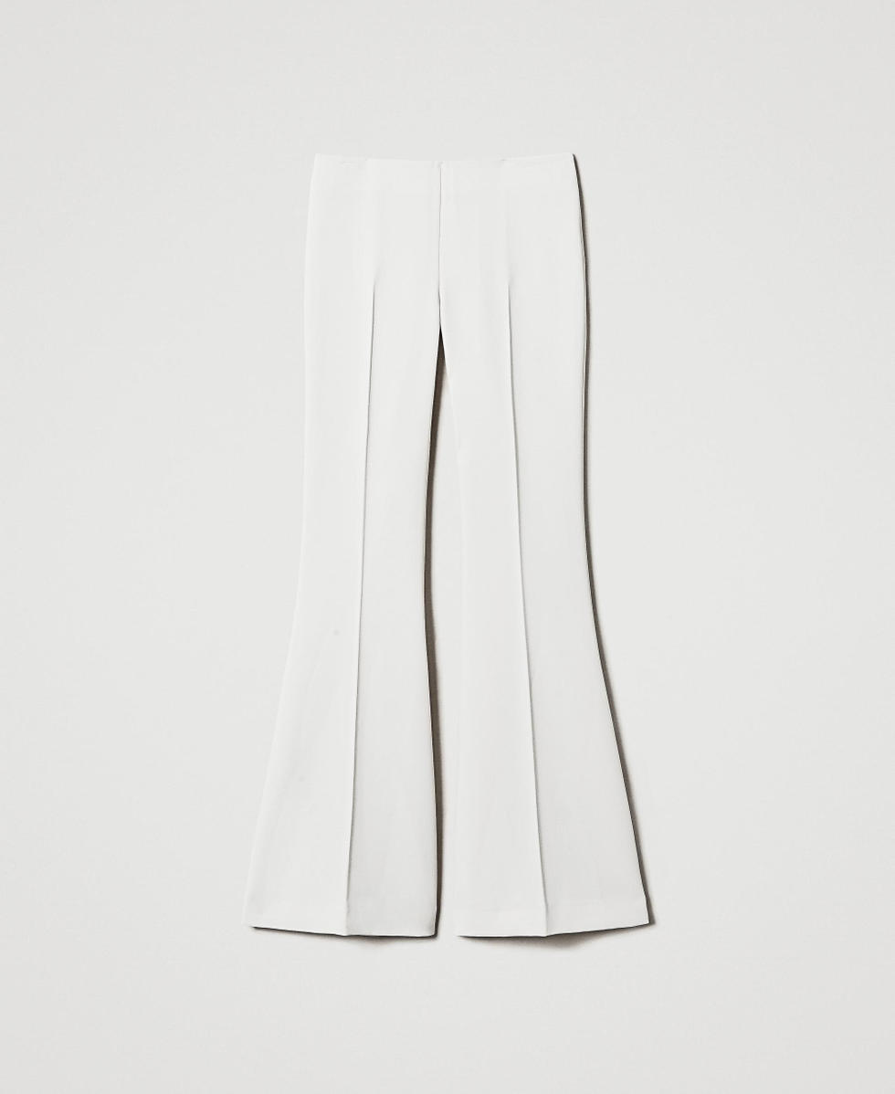 Fluid crêpe flared trousers