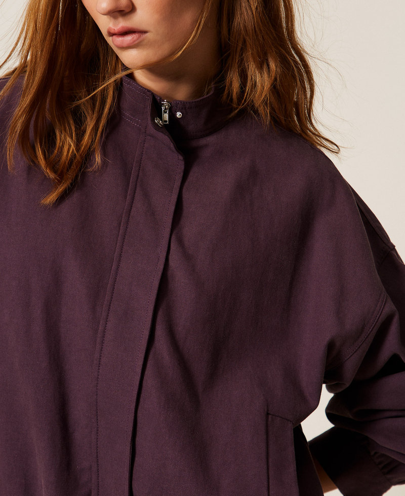 Giacca con zip in Lyocell e cotone Viola "Plum Perfect" Donna 261TE2073_13209_04