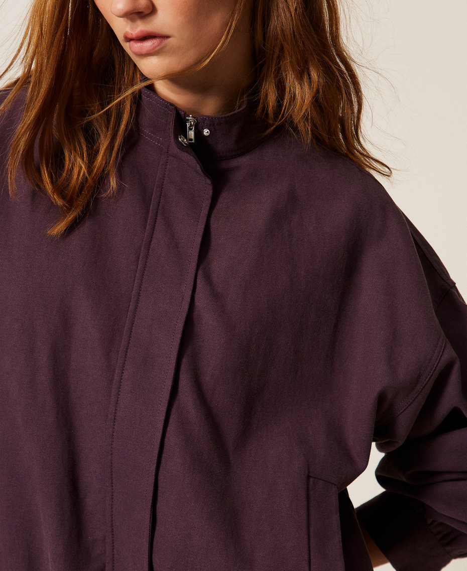 Giacca con zip in Lyocell e cotone Viola "Plum Perfect" Donna 261TE2073_13209_04