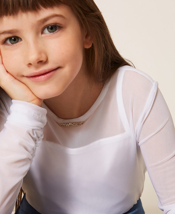 Tulle top with gathering